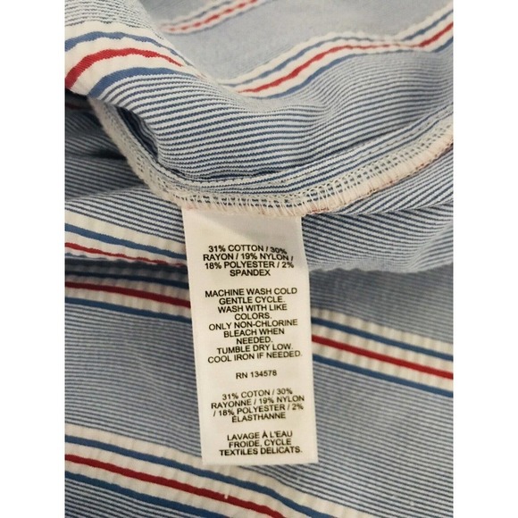 Vineyard Vines | Women's Sleeveless Crew Neck Nicholls Stripe Peplum Top Size XS - Picture 6 of 9